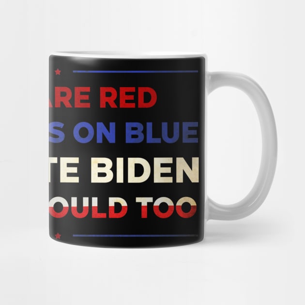 Vote Joe Biden - Roses are red meme vintage american flag | Anti Trump | USA election 2020 by Vane22april